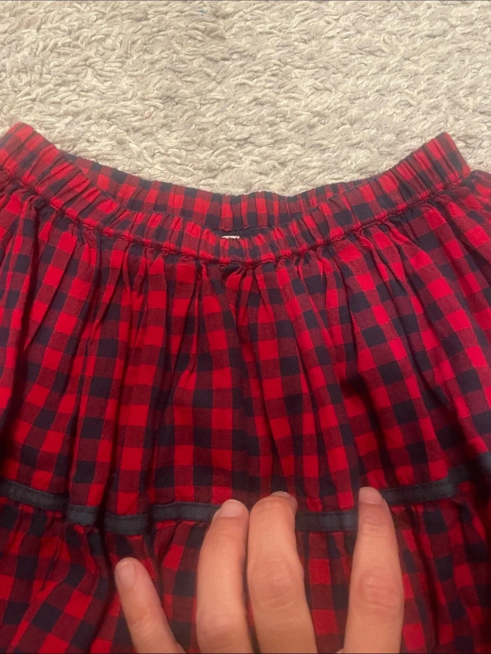NWOT Pink Chicken red and navy gingham skirt - size 7